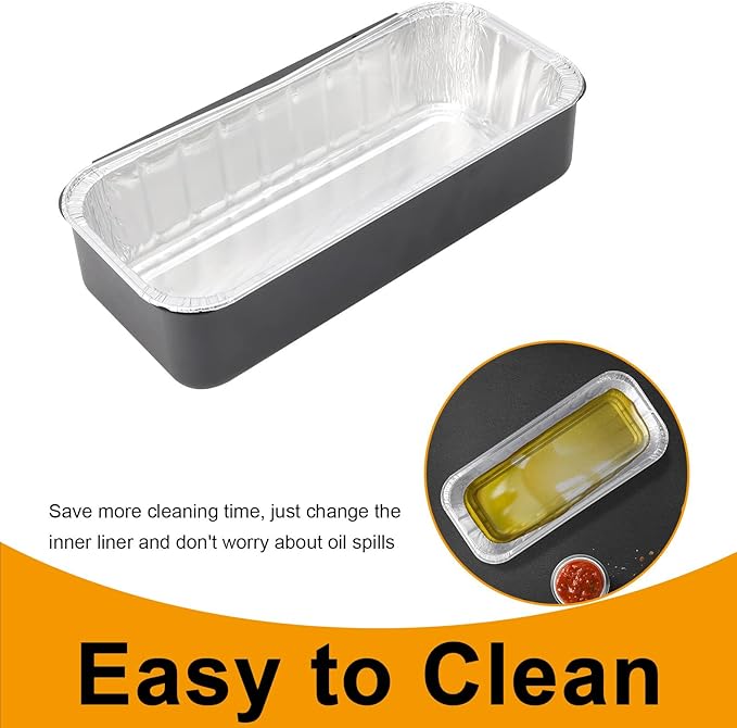 LS'BABQ 70379 Grill Grease Catch Pan for Weber Genesis II 400/600 and II LX 400/600, Summit 400 and 600 Gas Grill Grease Tray with 10PCS 6498 Aluminum Foil Drip Pan Liners for Weber SmokeFire EX4 EX6