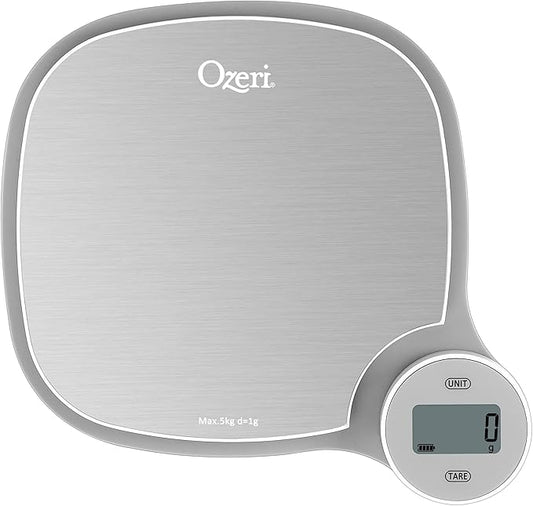Ozeri Battery-Free Kitchen Scale, Kinetic Charging Technology, Stainless Steel