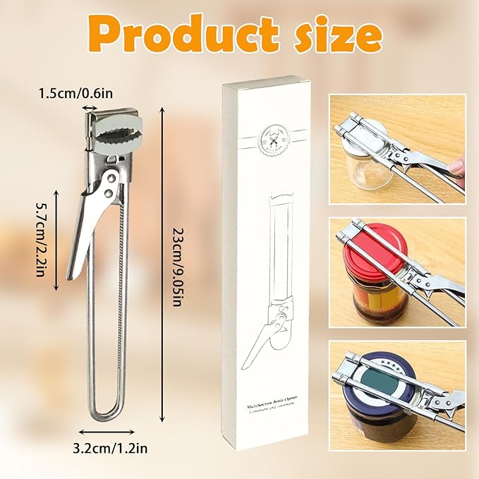 Adjustable Stainless Steel Jar Opener, 2026 New Jar Openers for Seniors, EasyGrip Adjustable HighLeverage stainlesssteel (2PCS)