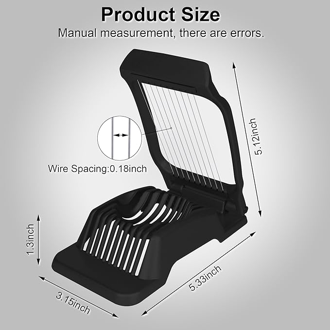 Egg Slicer for Hard Boiled Eggs Egg Cutter Strawberry Slicer (Black)