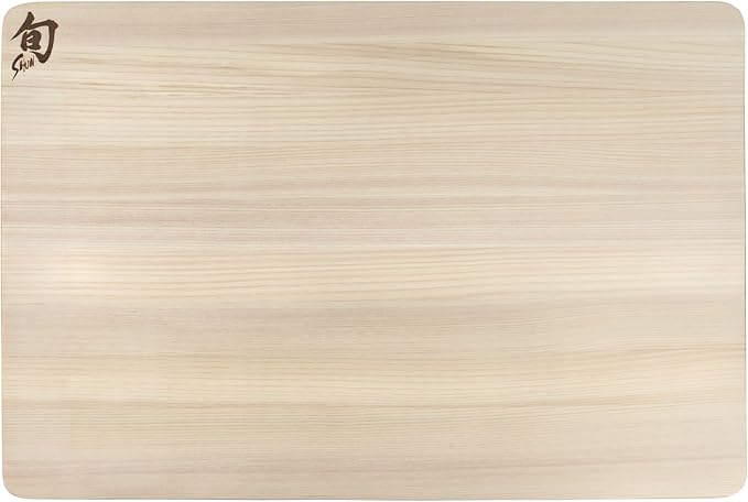 Shun Cutlery Large Hinoki Cutting Board, 17.75" x 11.75" Large Wooden Japanese Chopping Board for Kitchen, Medium-Soft Wood Preserves Knife Edges, Forest Stewardship Council Certified