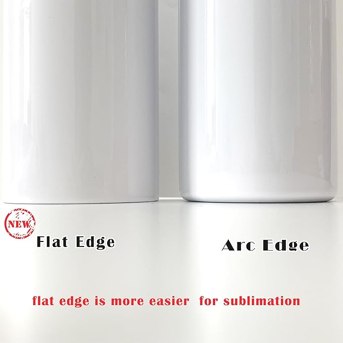 50pack 20oz flat edge sublimation tumblers ，White skinny insulated Sublimation tumbler Straight Cups with Individual Gift Box, Silicone Bottom Polymer Coating for Heat Transfer （50pack 20oz）