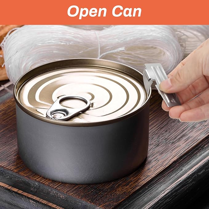 12 Pieces Military Style Can Openers with Key Rings, Anglecai Military Camping Can Openers Stainless Steel Army Survival Cans Opener Portable Cans Opener for Traveling (Style 5 (P51))