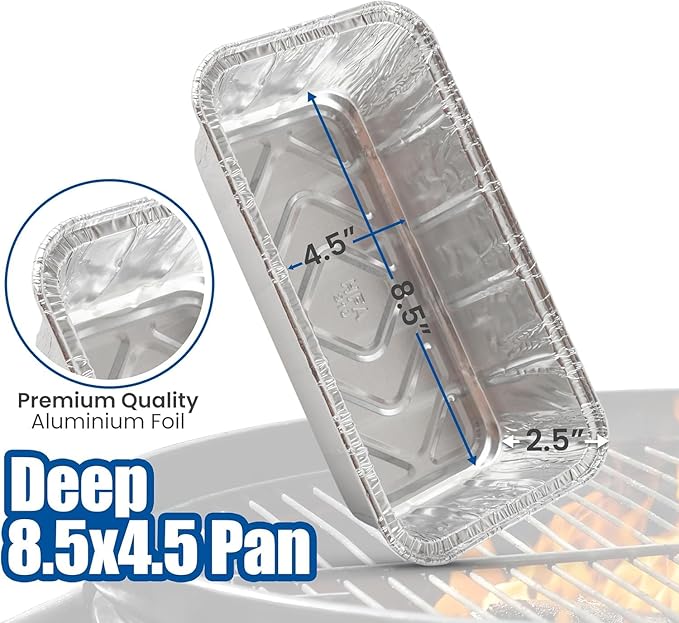 EHOMEA2Z Disposable Aluminum Loaf Pans 2lb for Baking, Serving and Storing - Heat Resistant Disposable Bread Loaf Pan Ideal for Hot/Cold Foods, Freezer & Oven Safe (50 Pack)