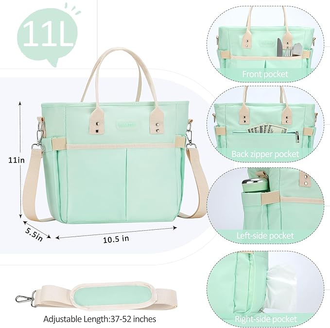MAXTOP Lunch Bag Women for Work Insulated Thermal Lunch Box with Wide-Open Pocket Reusable Leakproof Cooler Bags with Removable Shoulder Strap for Teacher Nurse Office Picnic Travel