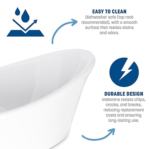 Carlisle FoodService Products Stadia Resuable Plastic Bowl for Home and Restaurant, Melamine, 12 Ounces, White