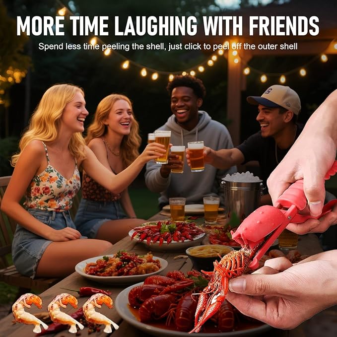 2025 New Crawfish Peeler Tool,Crawfish Sheller Tool,Crawfish Sheller Seafood Tool,Crawfish Tail Peeler Crayfish Shucker Tool,Crayfish Shelling Device Shrimp Peeler,Crawfish Peeler Peelers (3*Red)