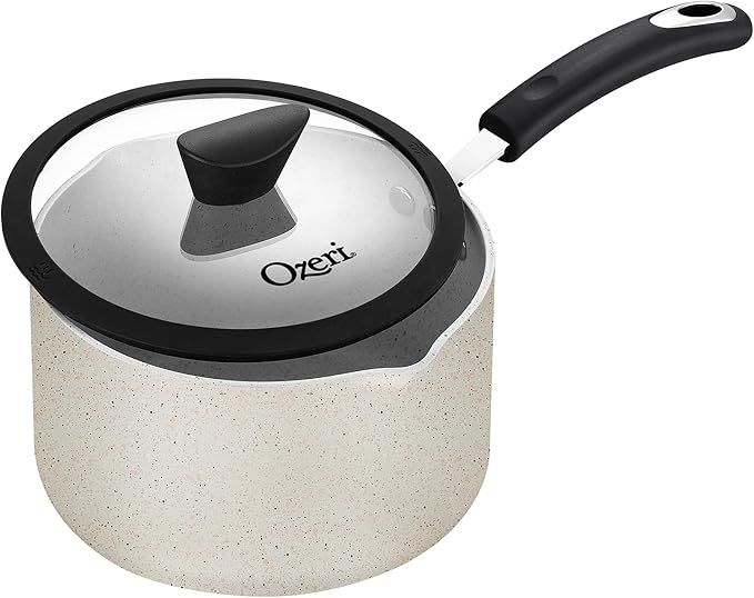 The All-In-One Stone Saucepan and Cooking Pot by Ozeri - 100% APEO, GenX, PFBS, PFOS, PFOA, NMP and NEP-Free German-Made Coating