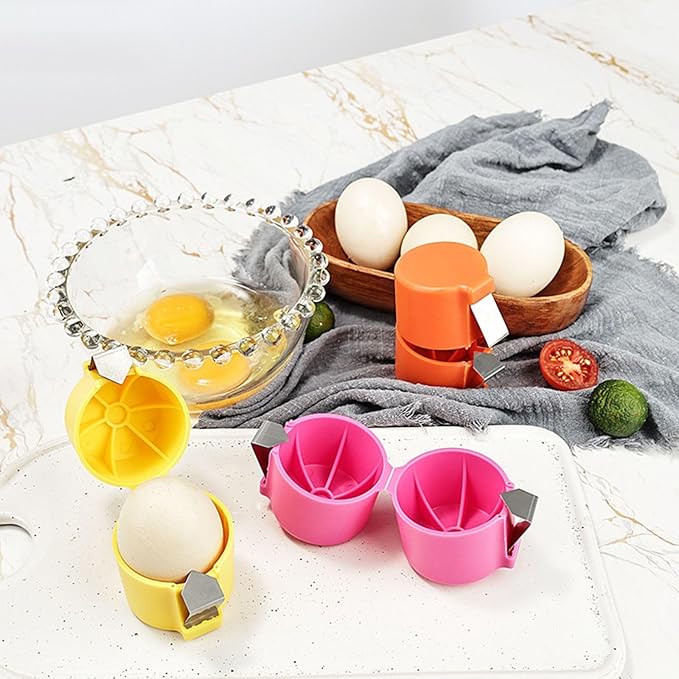 3PCS Egg Shell Opener, New Egg Cracker Tool, Hard Boiled Egg Peeler, Egg Separator for Raw Eggs, Multifunctional Egg Cutter for Cooking Camping Kitchen Gadgets