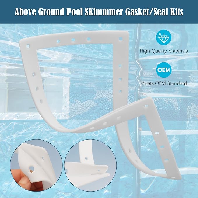 Spx1091Gw Wide Mouth Above Ground Pool Skimmer Gasket for Hayward Spx1091Gw, Sp1091Lx Pool Butterfly Skimmer Gaske for Hayward Automatic Skimmers 13 3/4" x 7.5"