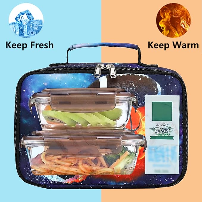 LEDAOU Lunch Box Kids Insulated Lunch Bag Boys Girls Toddler Reusable Lunchbox for School Picnic Hiking