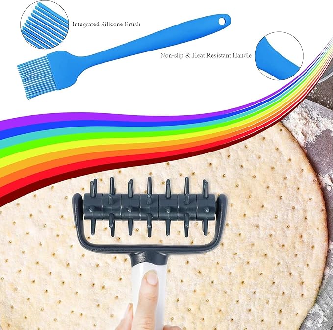 Pizza making kit,Pizza Peel Pizza Pan Set with 12"Pizza Peel、12"Pizza Pan、11"Pizza Cutter Rocker(8PC)