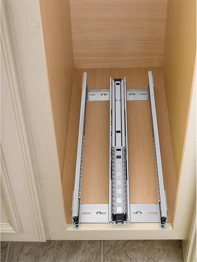 Rev-A-Shelf 5" Wood Pullout Kitchen Cabinet Organizer for 5.5" W Opening - Spice Caddy & Seasoning Rack Sliding Storage with Adjustable Shelves for Pantry Organization, 448-BC-5C