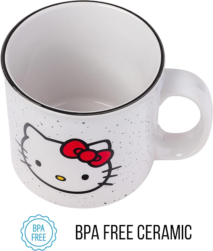 Silver Buffalo Sanrio Hello Kitty Ceramic Camper Mug, 20 Ounces