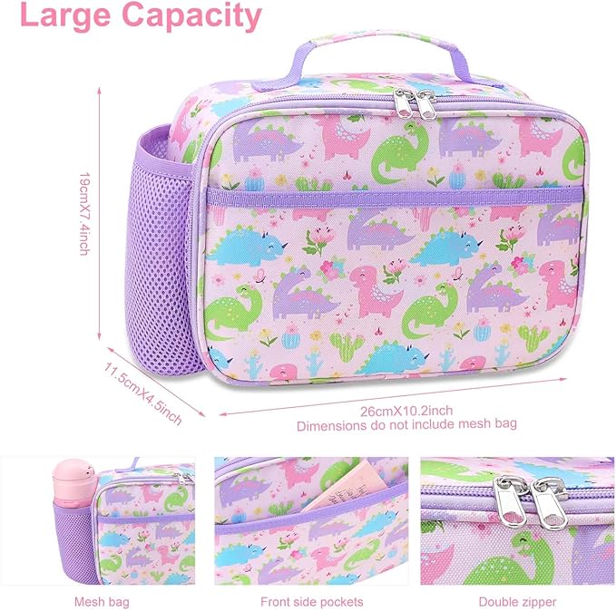 RHCPFOVR Kids Lunch Bag - Insulated Lunch Box for Boys Girls,Washable Lunch Bag and Reusable Toddler Leak-proof Lunchbox for School and Daycare