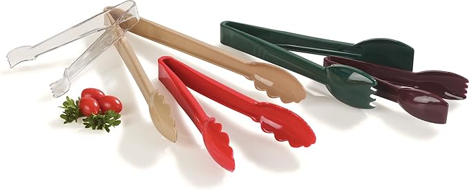 Carlisle FoodService Products 470903 Carly Salad Tong, 9" Utility Tong, Black, 1 Pack
