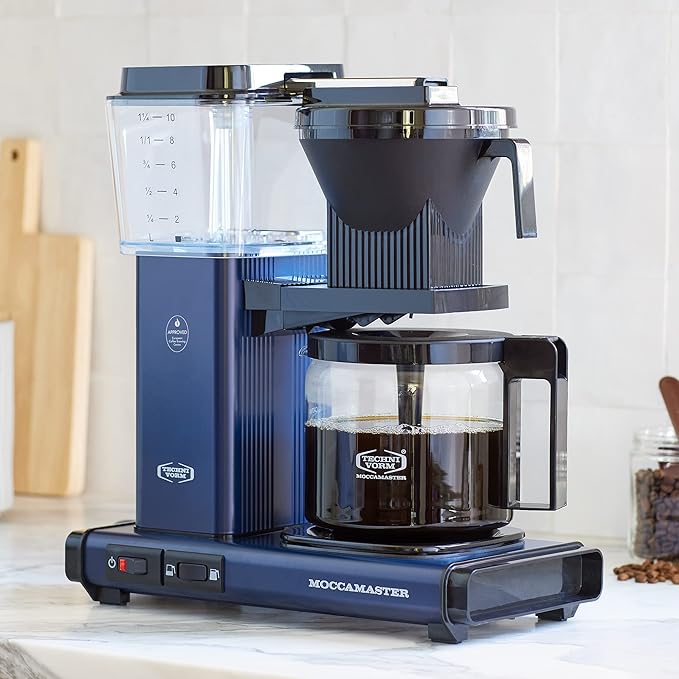 Moccamaster 53928 KBGV Select Coffee Maker, Midnight Blue, 40 ounce, 10-Cup, 1.25L