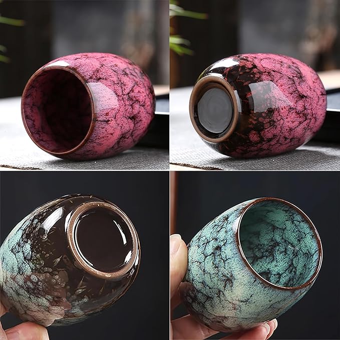 Japanese style ceramic Tea set, Tea cup, Water cup，Coffee cup, Yerba mate set, Ceramic mate cup set of 5