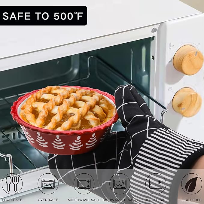 Coloch 4 Pack Ceramic Mini Pie Pan with Fluted Rim, 6 Inch Round Pie Plate Colorful Floral Pie Tins Tiny Serving Bowl for Dessert, Candies, Baking, Dishwasher and Microwave Oven Safe