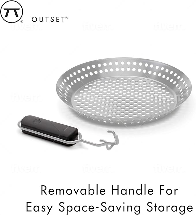 Outset Grill Skillet With Removable Handle, Stainless Steel