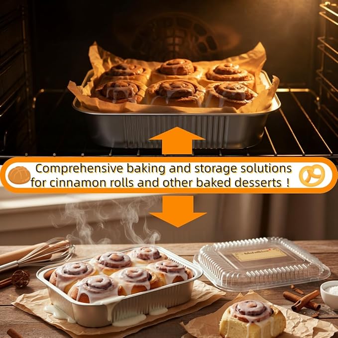 30 Pack Disposable Aluminum Foil Loaf Pans with Lids Stickers and Parchment Paper Sheets-8" X 8" Disposable Square Baking Cake Pans-Aluminum Foil Tins Portable Food Containers Kit