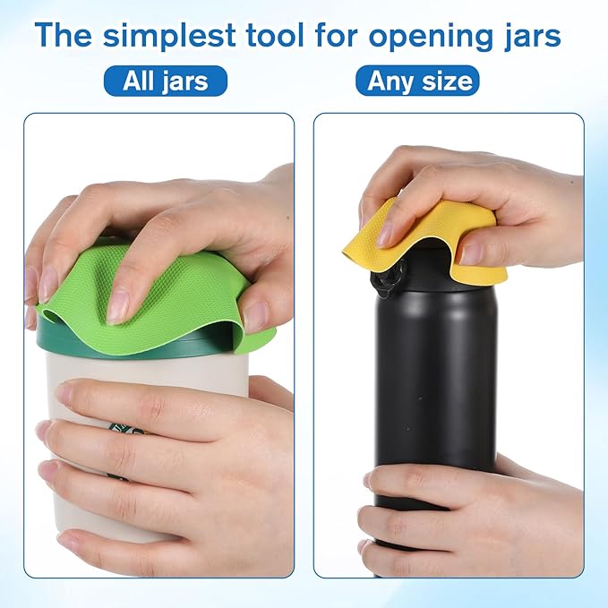 12Pcs Jar Opener Gripper, Jar Openers Gripper Pads, Rubber Jars Opener Kitchen Gadgets Cap Jars Openers, Grippers for Opening Ja rs for Seniors Kitchen Coasters Tool(Style C)
