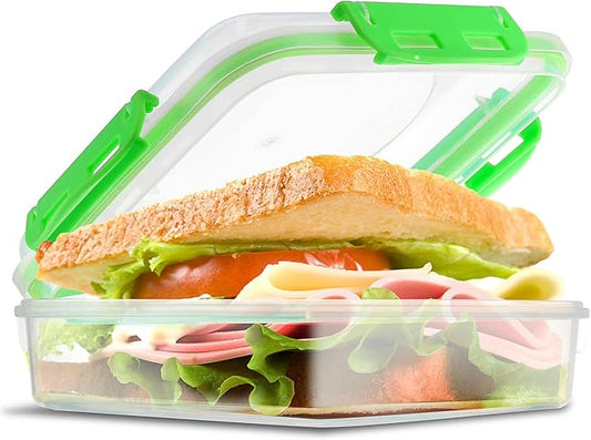 Tafura Sandwich Containers | Sandwich Box | Lunch Containers | Sandwich Containers for Lunch Boxes | Reusable Sandwich Holder, BPA Free (Color may vary)