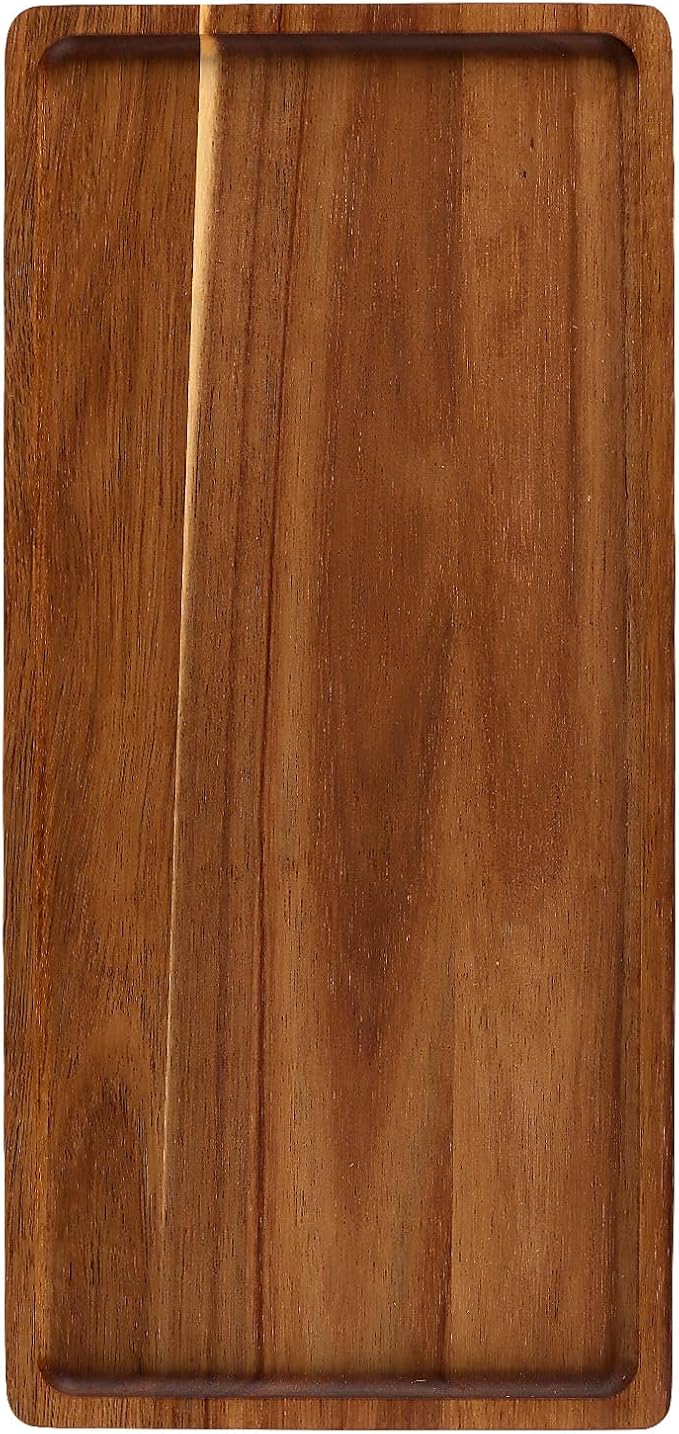 6 Pack Wood Serving Platters, 17 x 8 x 0.78 inch Rectangle Large Wooden Serving Tray for Fruit, Dessert, Food, Snack