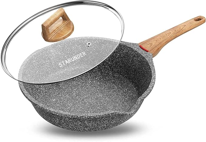 Induction Nonstick Skillet Frying Pan,Swiss medical stone Omelette Pan, Scratch-Resistant Safe Cookware Set，PFOA Free (9.5 inch)