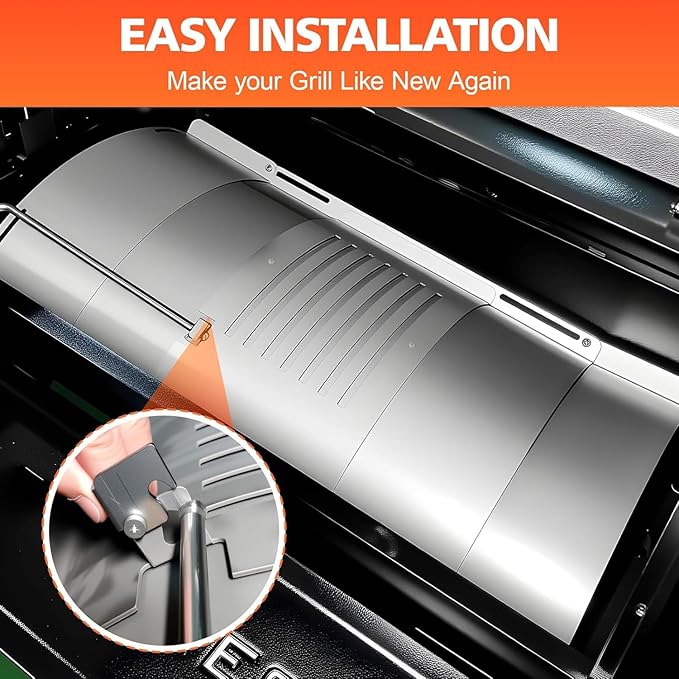 Flame Broiler Kit for Pit Boss PB1600 PB1150 PB1000 PB850 PB820 PB700 Series Pellet Grills, Adjustable Flame Broiler Slide Cover and Bottom Kit, Grill Replacement Parts for Pit Boss Smoker, 2Pcs