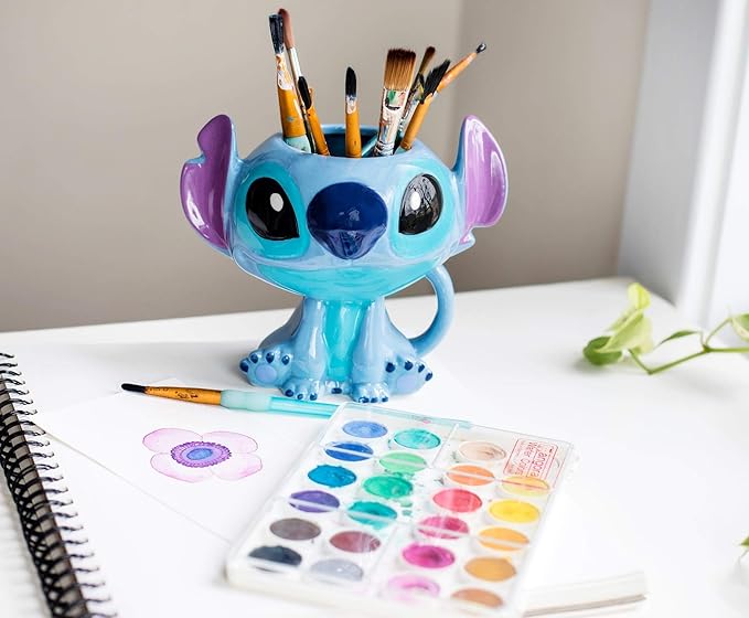 Disney Lilo & Stitch 3D Sculpted Ceramic Coffee Mug | Official Kitchen Accessories | Collectible Drinkware For Home Kitchen Bar Set | Holds 15 Ounces