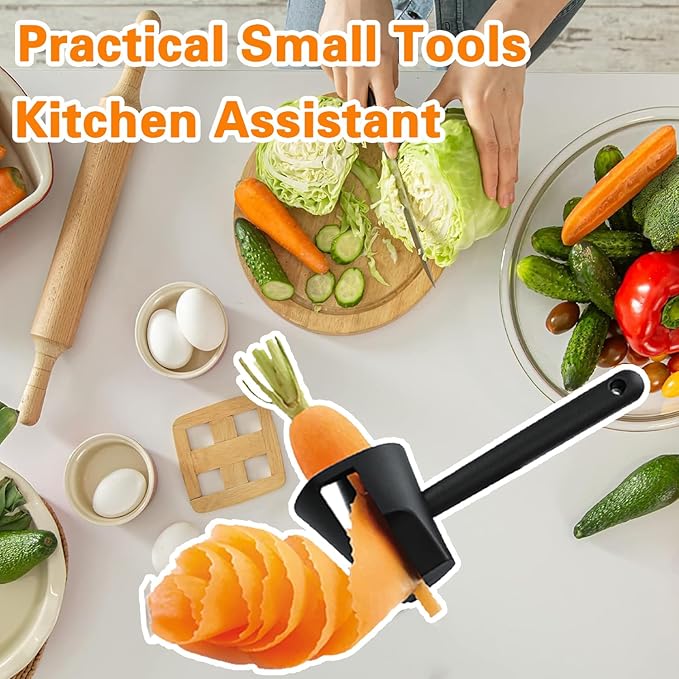 Carrot Peeler 2 Pcs Carrot Curler Black Carrot Spiral Shred Slicer Root Vegetables Fruits Slicer Sharpener Garnishing Tool