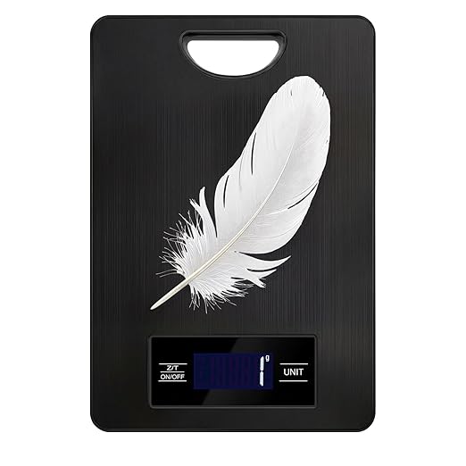 Digital Kitchen Scale & Food Weight Scale with Hang Loop, 11lb Baking Scale for Home and Kitchen, Precise Scales with Grams and Ounces, Stainless Steel (Black)