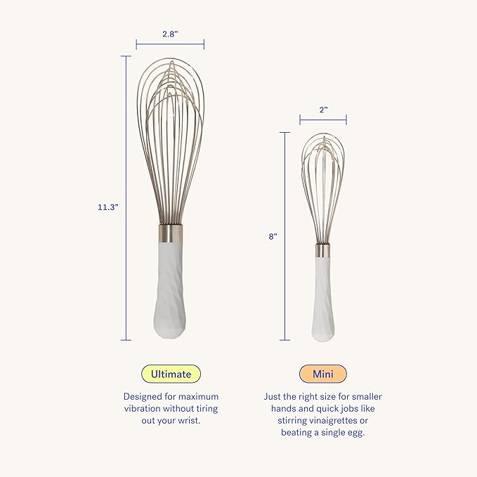 GIR: Get It Right Stainless Steel Whisk, 12 Wire Balloon Whisk for Mixing, Stirring, Beating & Blending – Durable Whisker Tool, 8 IN - Light Blue