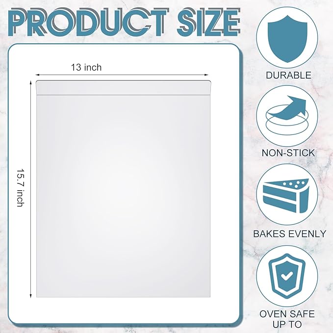3 Pcs Large Flat Cookie Baking Sheets 13 x 16 Inch Aluminum Cookie Sheet Flat Insulated Baking No Edges Pans Pan Tray for Oven Bake Cooking