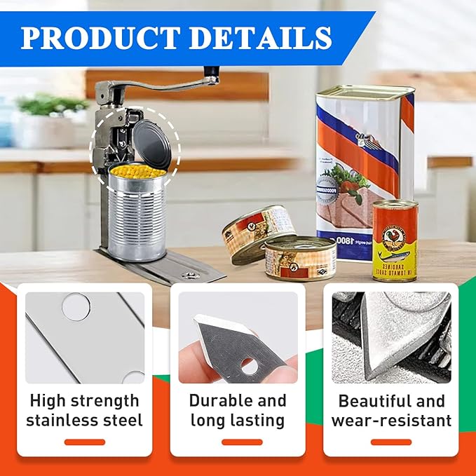 4 Pcs Commercial Can Opener Replacement Blades Compatible with Edlund #1 Can Opener, Easy to Replace