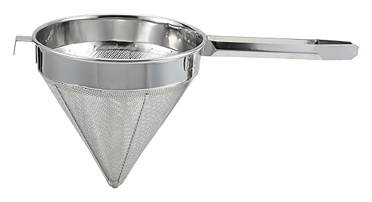 Winco China Cap Strainer, 8-Inch Diameter, Fine Mesh, Medium, Stainless Steel