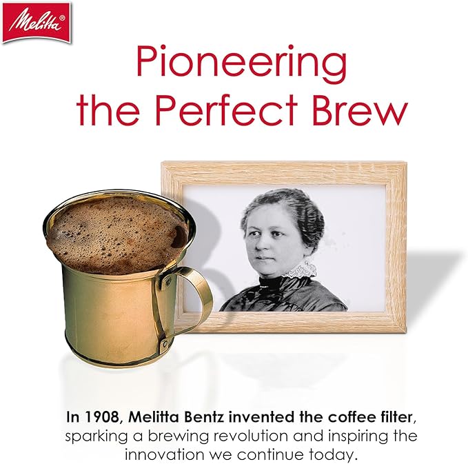 Melitta #4 Cone Coffee Filters, Natural Brown, 100 Count (Pack Of 6), 600 Total Filters - Fits all 8-12 Cup Cone Coffee Makers and Pour-Overs, Compostable, Tear-Resistant