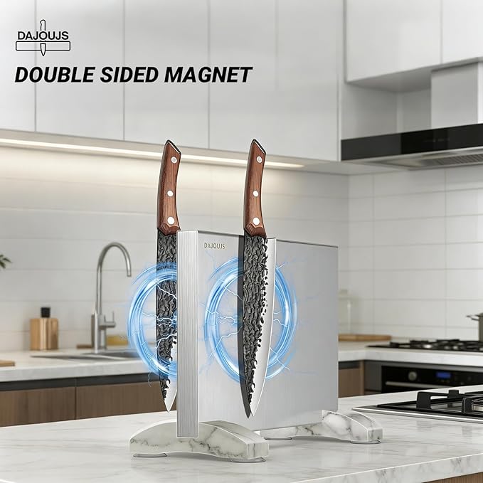 Magnetic Knife Holder, Magnetic Knife Block without Knives, Strong Double Sided Magnet Knife Storage Strip for Kitchen Counter