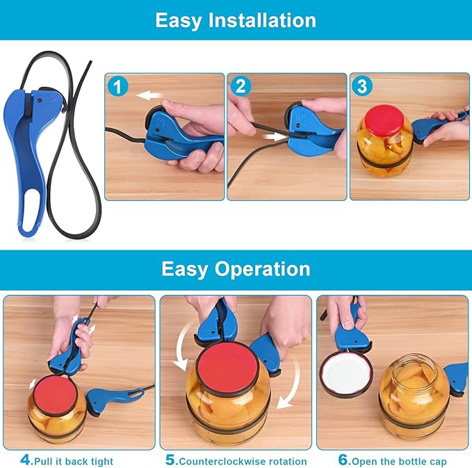 Double-Handle Jar Opener, Manual Jar Openers for Seniors, Gifts for Weak Hands with Arthritis, Patent | Unique Kitchen Gadgets Please note the opening direction indicator on the handle