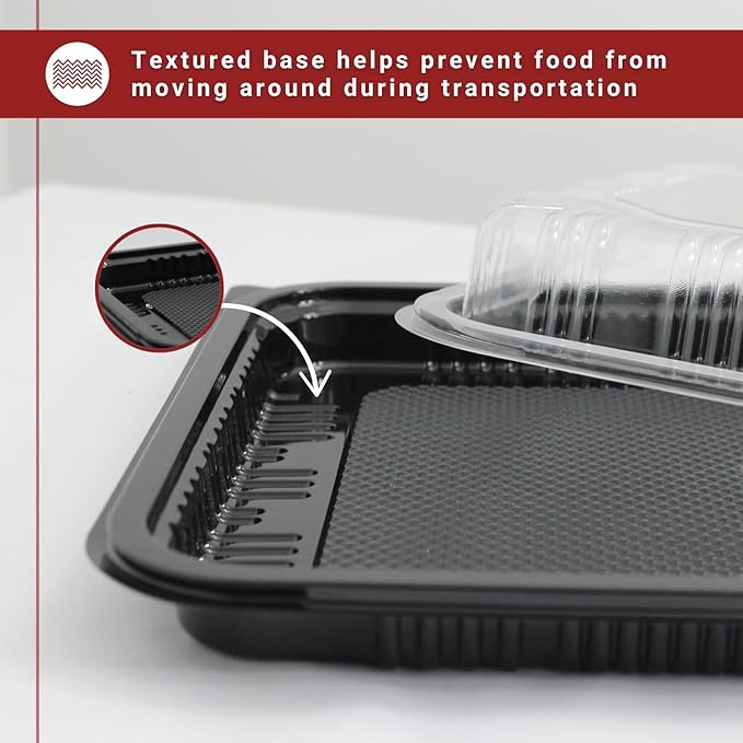 6 Pack Catering Trays with Lid – 18" Serving Trays with Lids - Reusable Serving Platter With Lid for Catering, Buffet, Picnics & Events – Party Trays With Lids (18x 12.20 x 2.95 inch)