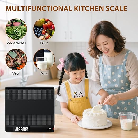 Digital Postal Scale with Backlit LCD, 15kg Grams/Oz/Lb/ML, Tare Function, Auto-Off, Large Platform for Mailing, Cooking, and Small Packages