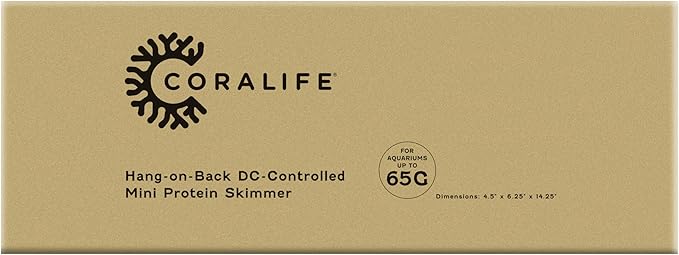 Coralife Aquarium Fish Tank Marine Salt Water DC-Controlled Variable Speed Mini Protein Skimmer, Up To 65 Gallons