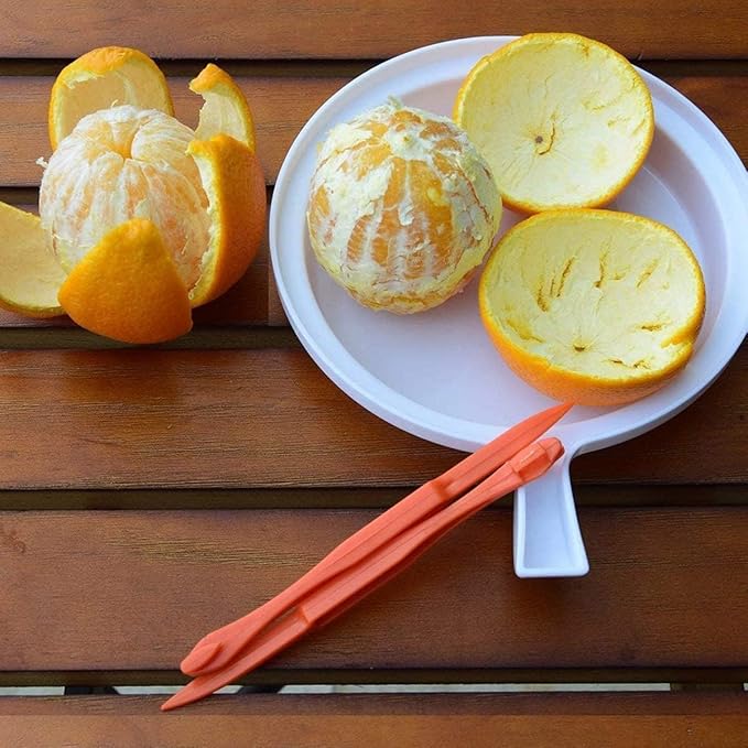 Orange Peeler - YAWALL 6Pcs Orange Peeler Tool, Plastic Lemon Citrus Peeler, Easy Open Orange Slicer Peel Cutter Kitchen Accessories Knife Gadget Pelador De Naranjas