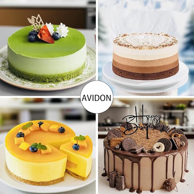 AVIDON 8 inch Cake Pans- Silicone Round Cake Molds for Layer Cake, Cheese Cake and Chocolate Cake, Non-stick and dishwasher safe silicone baking pans 4 packs (4)