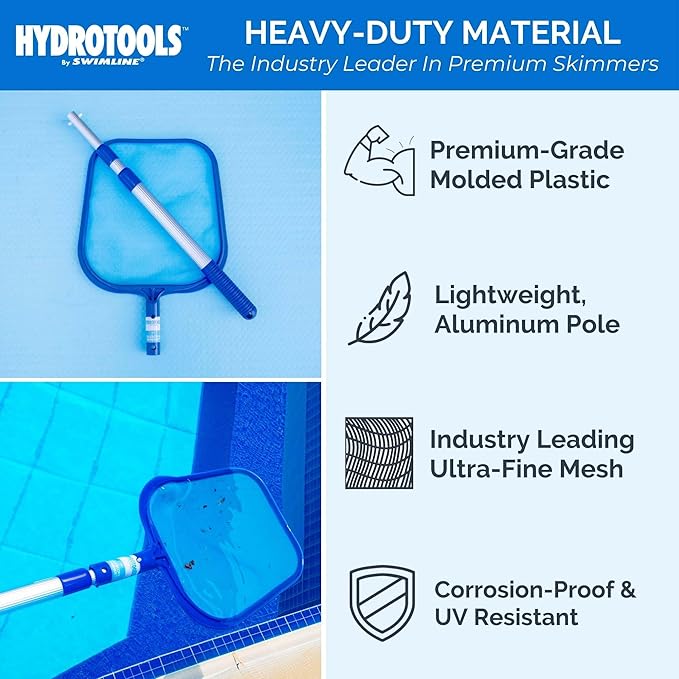 Swimline Leaf Skimmer with 48" Adjustable Aluminum Telescopic Pole