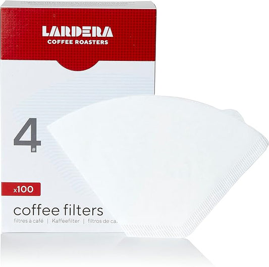 Lardera #4 Oxygen Bleached White Coffee Filters, 100ct