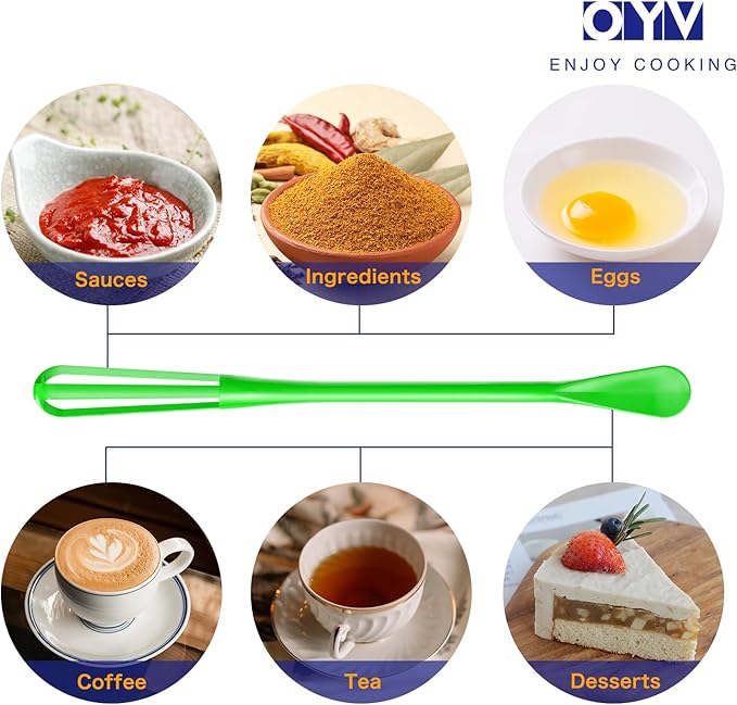 Colorful Mini Whisk, Mini Spoon, Multifunctional Small Whisks for Cooking, Tiny Whisk 7 Pieces, Mini Small Wisk, for Blending, Whisking, Beating Ingredients, Mixing Sauces