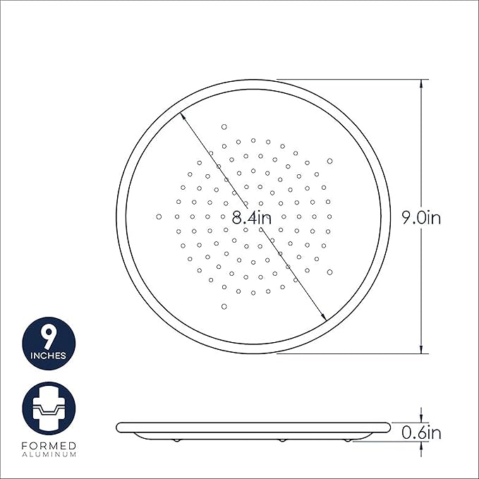 Nordic Ware Naturals 9" Hot Air Perforated Aluminum Pizza Crisper, Set of 1