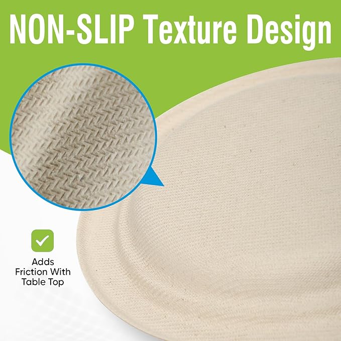 Disposable Small Paper Plates 6 Inch (Brown) - 100 Counts Heavy Duty Natural Bagasse Plates, Compostable & Leak-Proof, Microwave Safe for Birthday Party Desserts & Appetizer & Picnic Snacks, BBQ